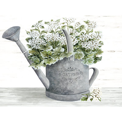 " Geraniums In Watering Can " by Cindy Jacobs