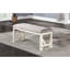 Banc de salle à manger rembourré gris, finition blanche, design inspiré antique + siège, contemporain