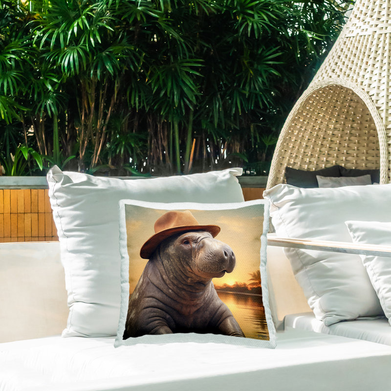 Coussin extérieur Manatee at Sunset