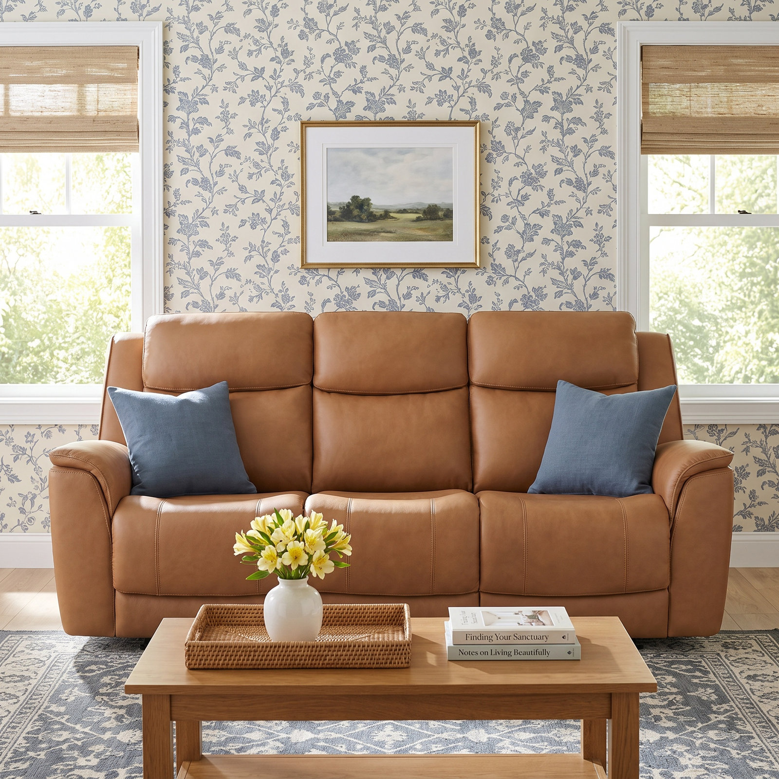 Top Grain Genuine Leather Power Reclining Sofa