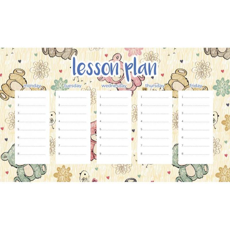 Magnetic Lesson Plan Sketched Bears