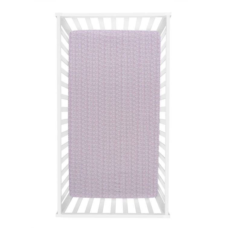 Gray/Purple Nautical & Beach 100% Cotton - Piece Standard Crib Fitted Sheet