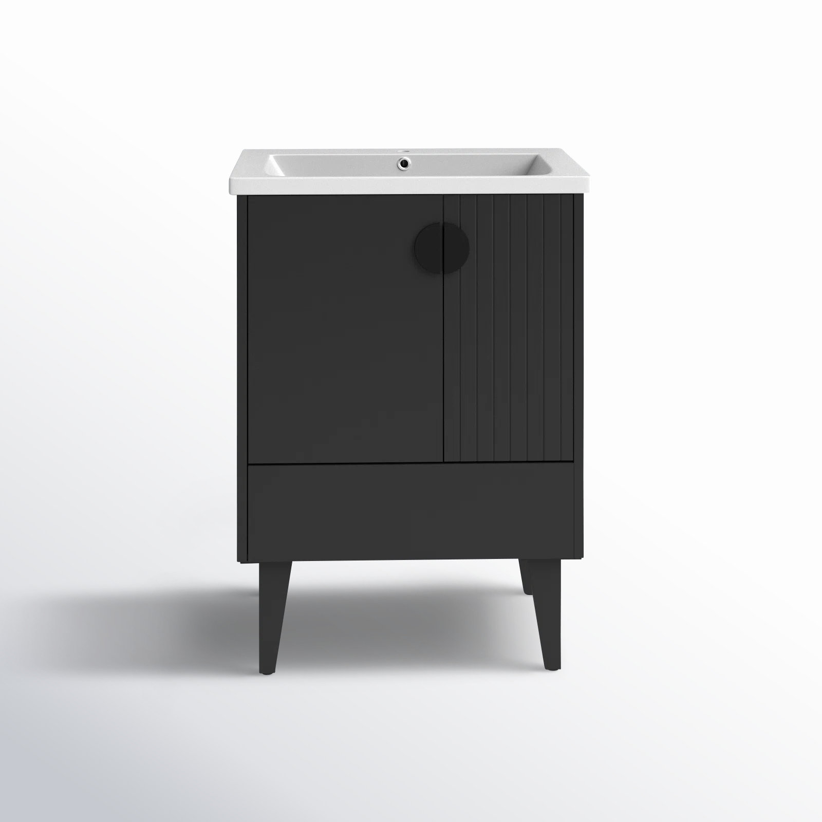 Saimah 24'' Single Bathroom Vanity, Black, Black
