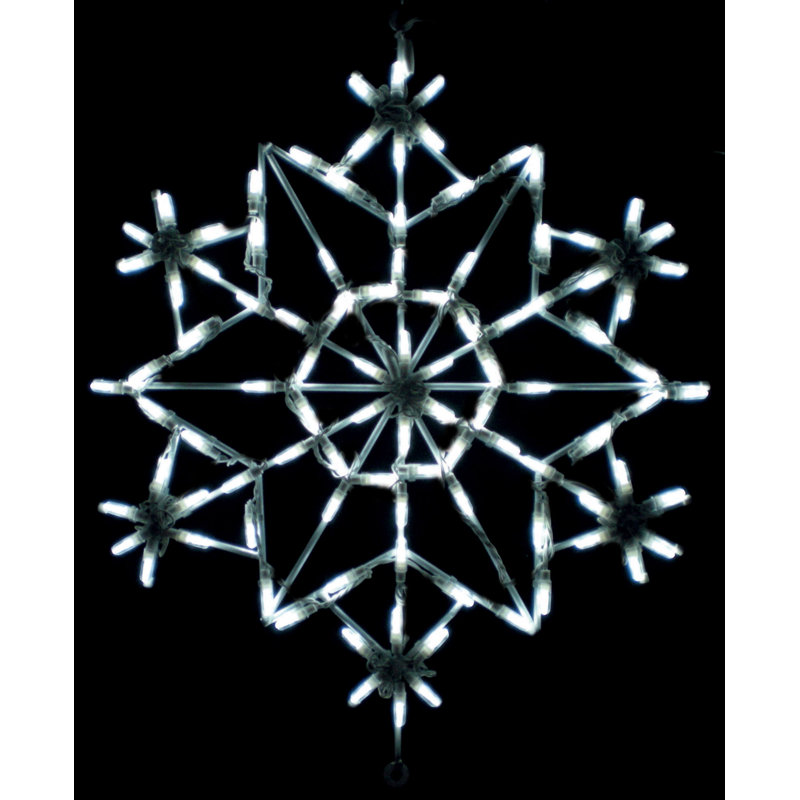 Affichage à DEL cristal de flocon de neige - blanc (30 po)