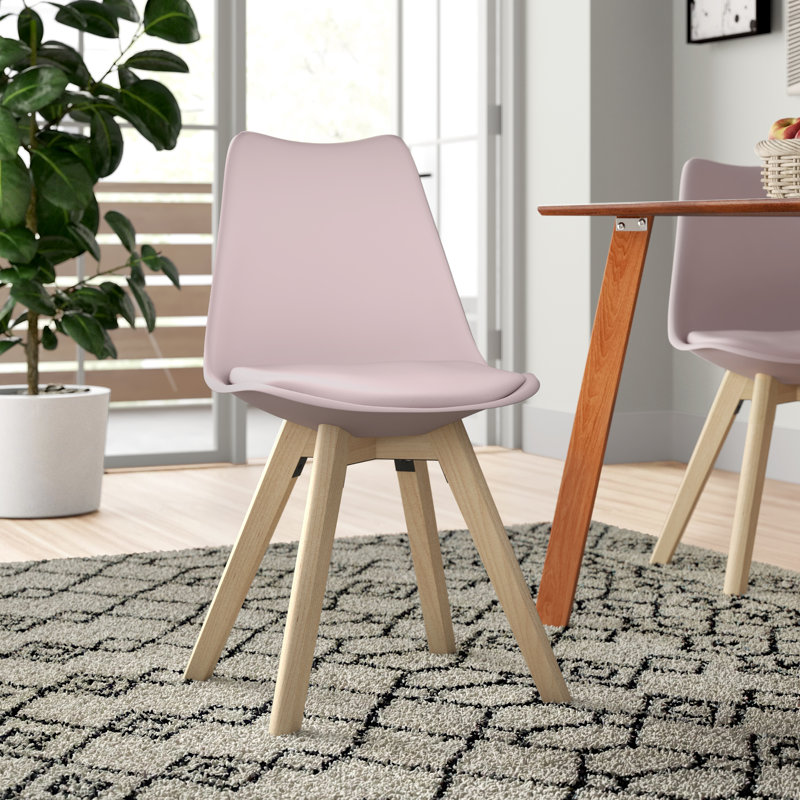 Mira 43cm H Polyester Blend Upholstered Dining Chair, Pink