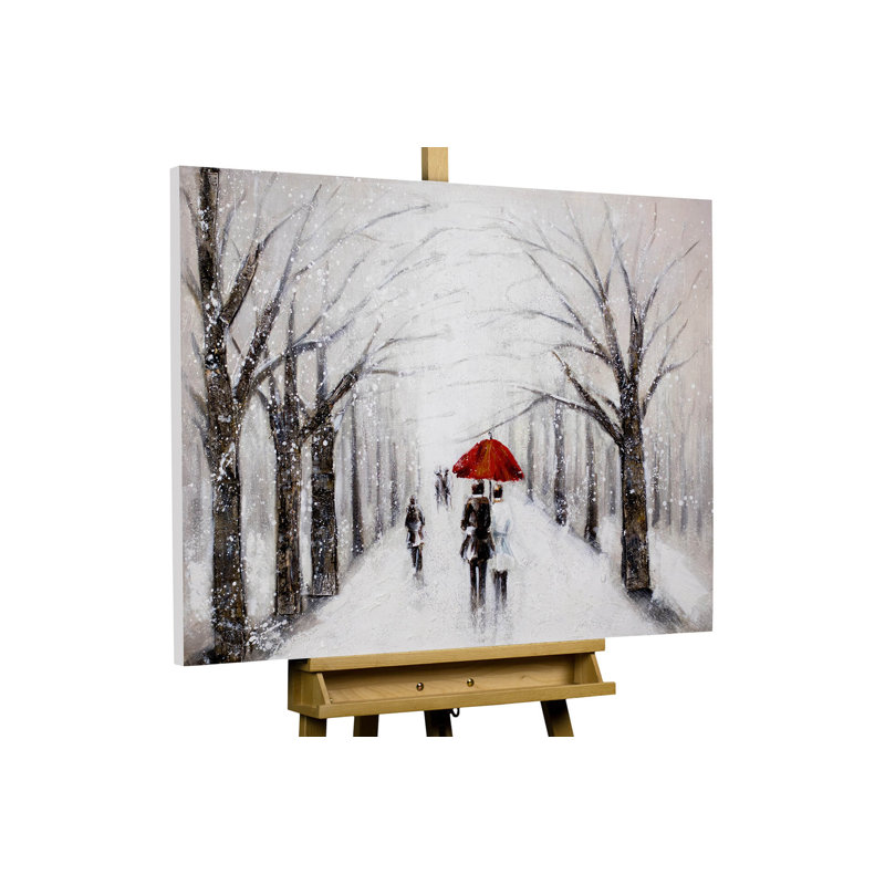Acrylic Painting Kiss In The Snow