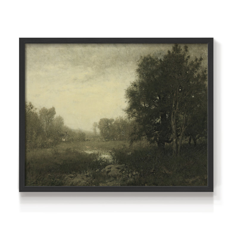 Paysages rétro-CD-XXV - reproduction encadrée, H 22 po x l 28 po, Noir