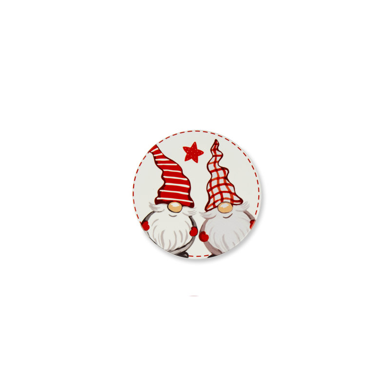 Gnomo Ceramic Round 6 Piece Coaster Set