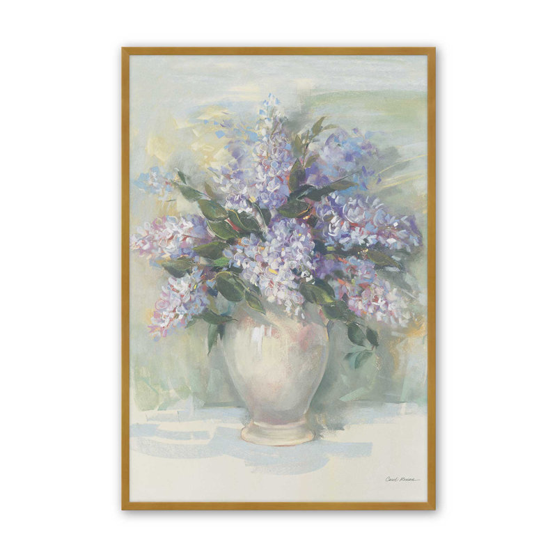 «Lilacs For Kathy» par Carol Rowan, reproduction d'art sur toile, H 16 po x l 12 po, Or