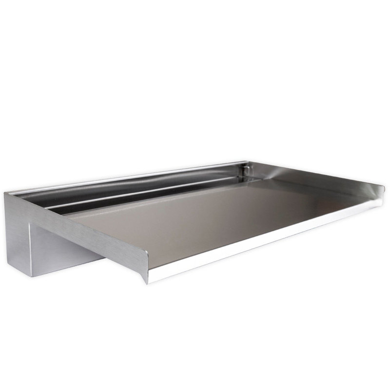 Arani Outdoor Stainless Steel Waterfall Fountain, 9cm H x 50cm W x 26cm D