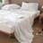 MooMee Flat Sheet 100% Washed Cotton Linen Like Textured Breathable Lightweight-107894580-107894587