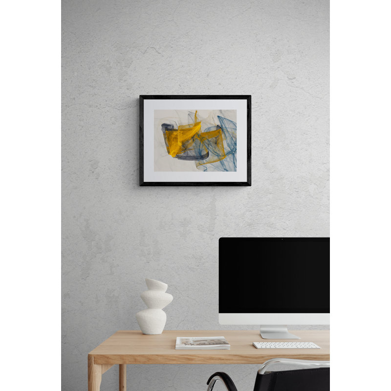 «Spacewarp» par Rica Belna - impression, H 17,2 po x l 21,2 po x P 0,88 po, Papier avec cadre simple noir
