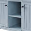 Grand îlot de cuisine de 53 pouces avec rallonge, prise de courant, support de rangement interne pour porte, chariot de cuisine sur roulettes sur 5 roulettes avec 5 supports latéraux ouverts pour la cuisine, la salle à manger, bleu gris (ne comprend pas les tabourets de bar)-263934163