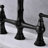 Bridge Dual Handles Kitchen Faucet, Matte Black With Pull-Out Side Spray, Brass, Rust, , 360-Degree Rotating Steady Nozzle Faucet And Corrosion, Leak-, Consistent-Going