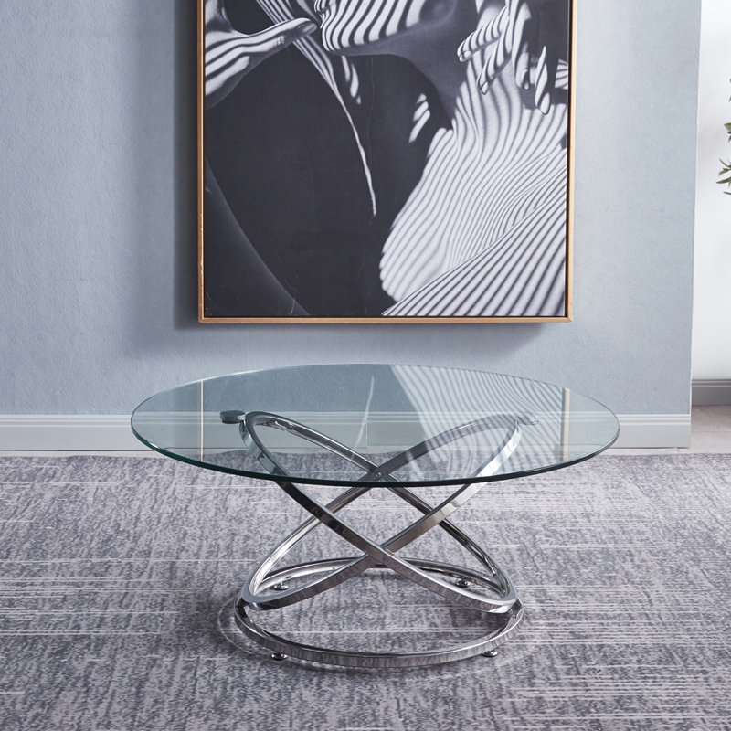 Aarren Abstract Coffee Table, Silver 