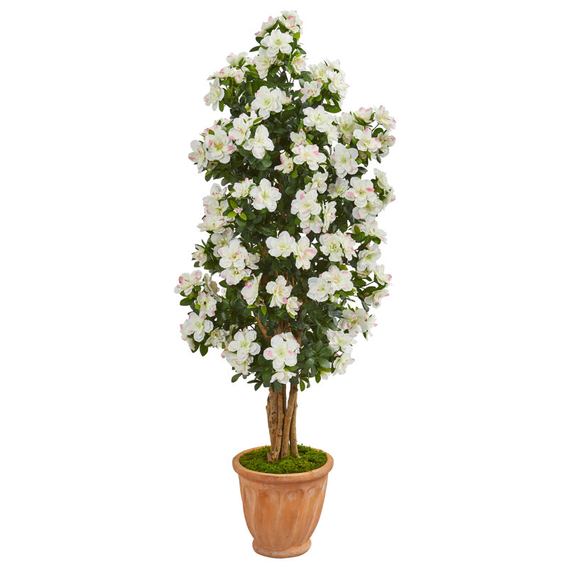 Plante azalea artificielle en pot de fleurs
