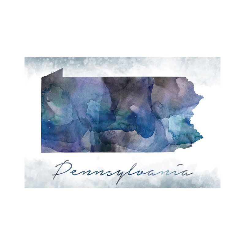 Pennsylvania State Bluish - Wrapped Canvas Print, 30.48cm H x 45.72cm W