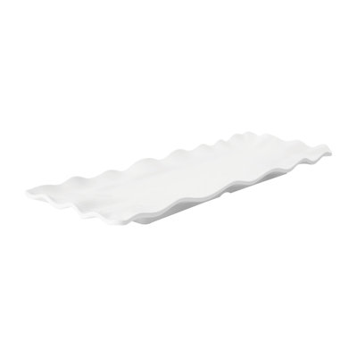2-Piece White 20 3/4" Melamine Serving Tray