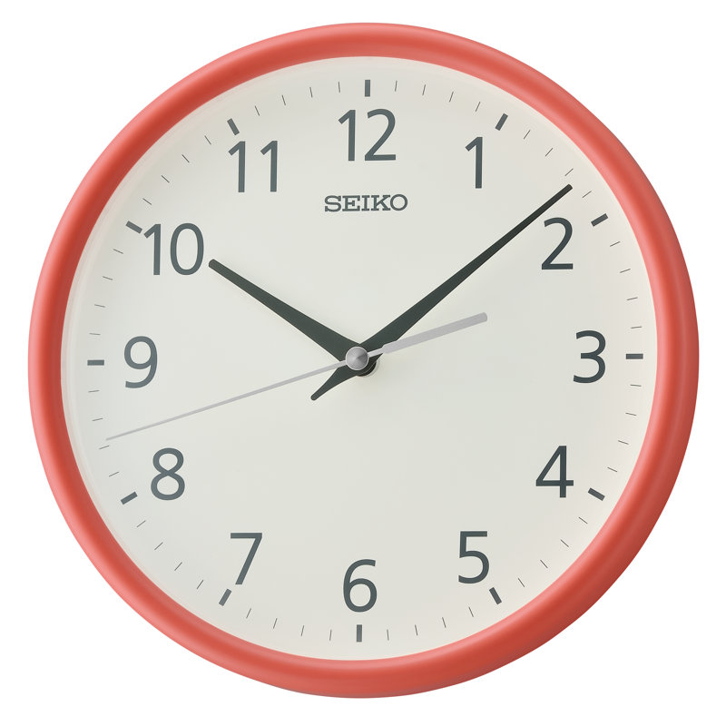 QXA804ELH Wall Clock, Orange, Orange