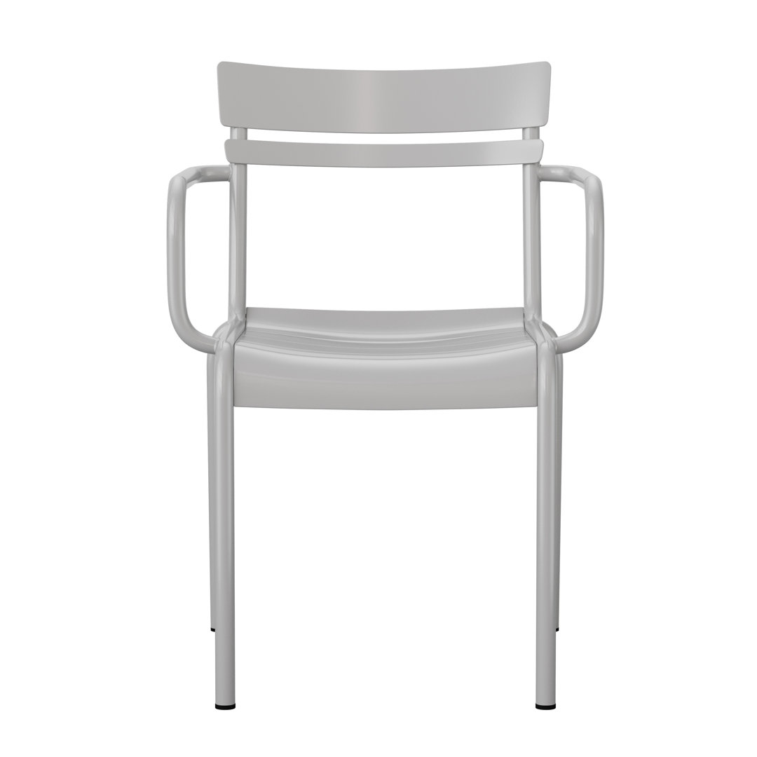 Modern Commercial Grade 2 Slat Indoor/Outdoor Steel Bar Stool Latitude Run® 