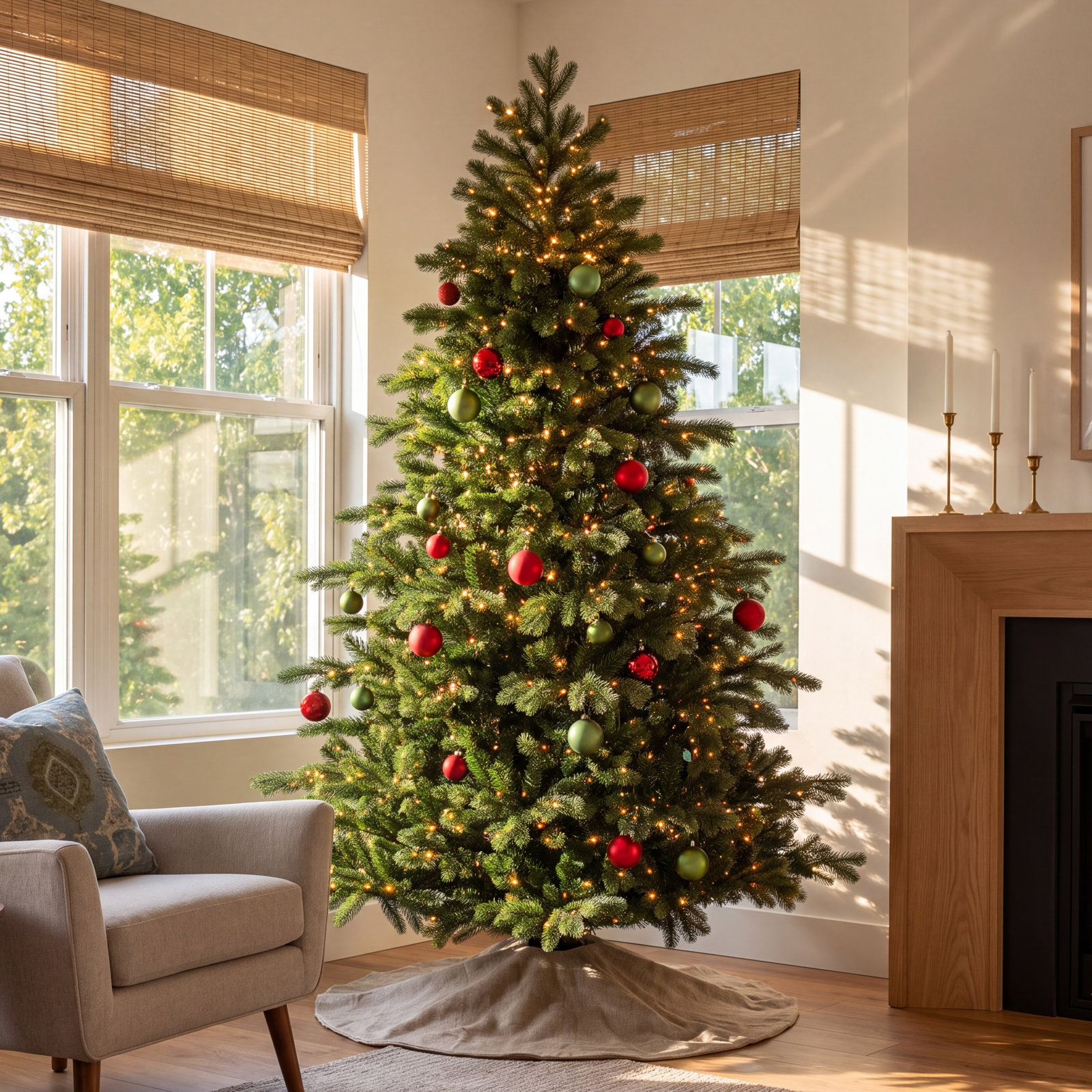 Douglas Fir Christmas Tree, 6.5' x 56", Pre-lit