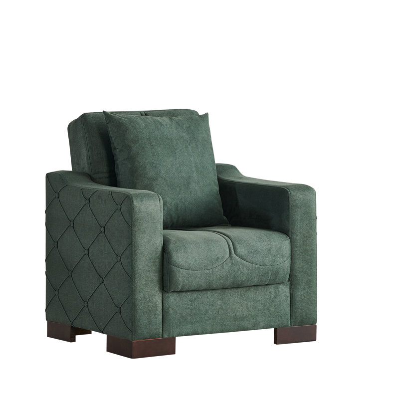 Fauteuil 35 po, 100 % polyester vert, Brun foncé