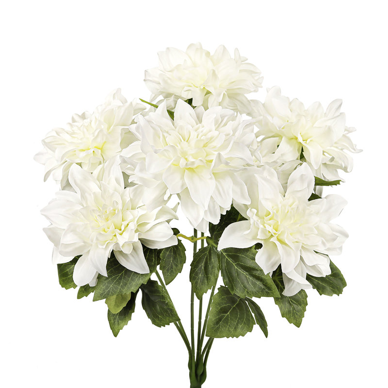Bouquet de tiges de dahlia artificielles, Blanc