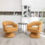 Fauteuil demi-tonneau pivotant en similicuir Kiersten-94889857-120842946