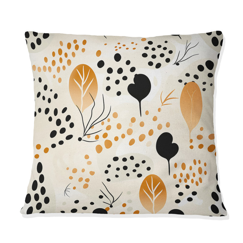 Coussin décoratif en polyester Beige et noir à imprimé guépard Simplicity I, H 16 po x l 16 po