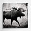Wildlife Moose Grey Metal Wall Art