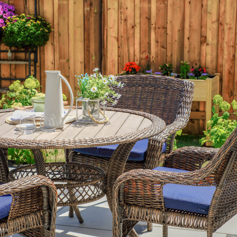 Krikacy 5-Piece Outdoor Wicker Dining Set