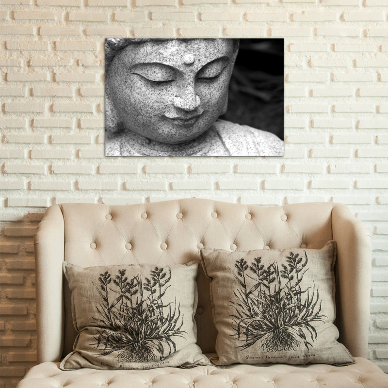 Bouddha chinoise, reproduction de photo sur toile, H 40 po x l 60 po x P 1,5 po, Pas de tapis, Toile tendue