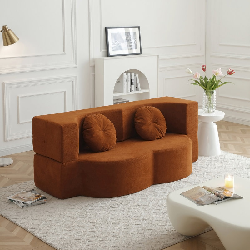 Le canapé-lit 2 en 1 pliant avec coussin se transforme facilement d'un canapé en lit simple pour des espaces de vie compacts.