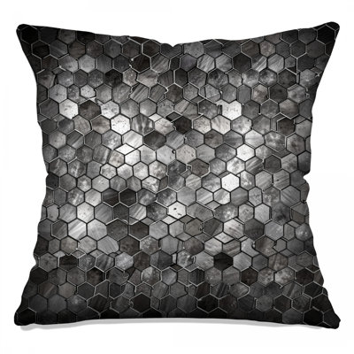Metallic Hexagon Tiles Double Sided Throw Pillows