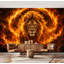 Papier peint adhésif autocollant Majestic Fiery Lion-133355672