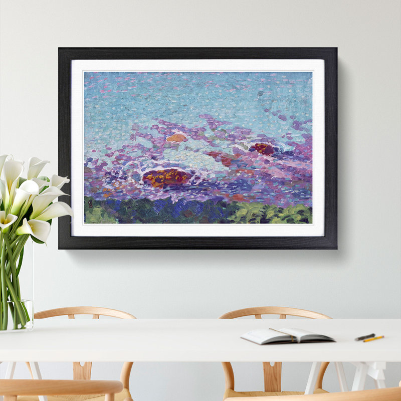 Ocean Coast by Maurice Denis - Picture Frame Painting, 48cm H x 65cm W x 2cm D, Black Framed