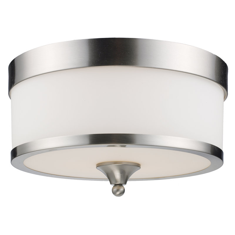 Duda Glass Flush Mount, Brushed Nickel
