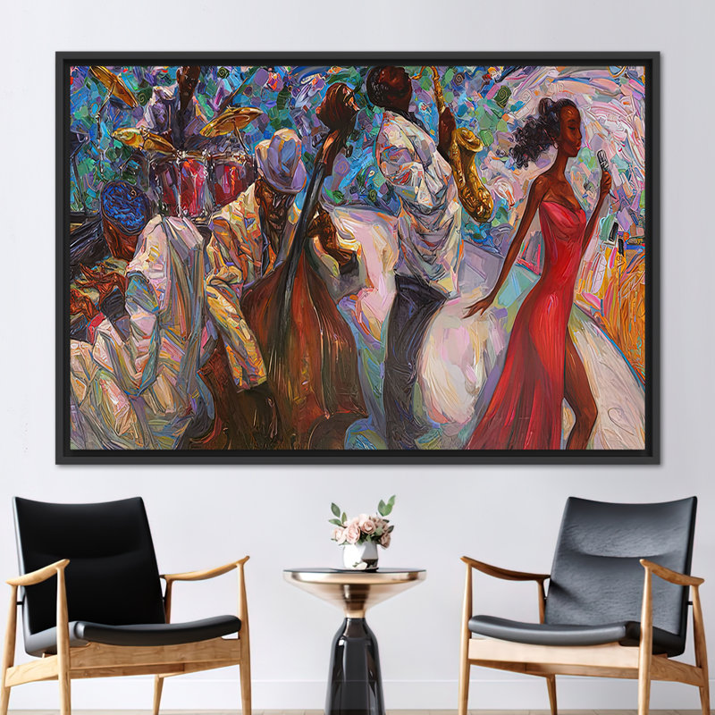 Print on Canvas, Black, Framed Print without Mat, 110 cm H x 250 cm W
