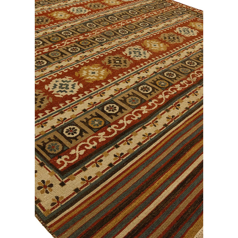 Ericka Wool Southwestern Area Rug in Brown, Rectangle 2' x 3'