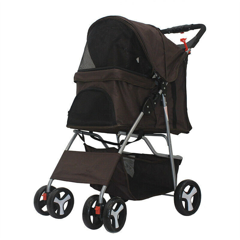 Foldable Pet Jogger Stroller, Brown