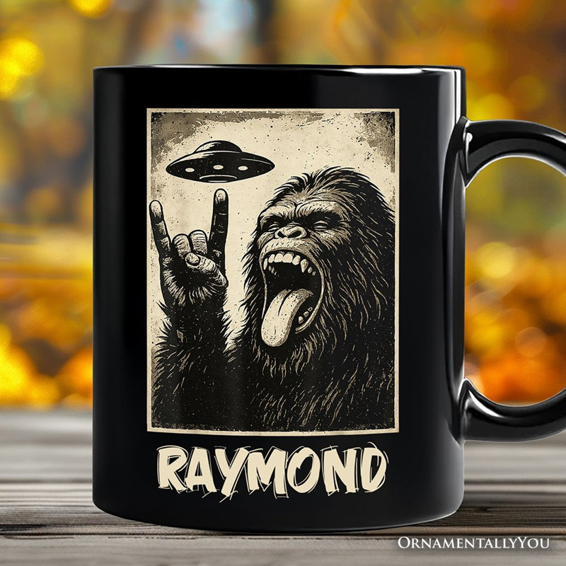 Tasse amusante Bigfoot UFO avec cadeau personnalisé