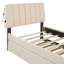 Lit plateforme tapissier simple avec lit gigogne Teddy