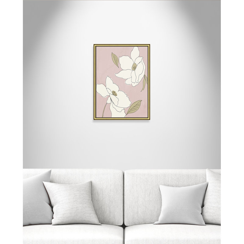 Oleander blanc - cadre photo, Cadre doré, H 24,25 po x l 18,25 po x P 0,88 po