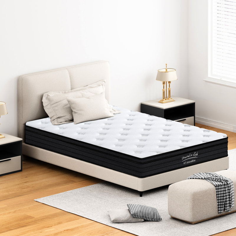 Matelas moyen ferme de 10 pouces avec ressorts zonés pour une stabilité et un confort accrus, taille, ferme, matelas, couches, support de bord