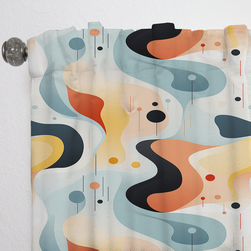 Cosmic Simplicity II - Modern Velvet Curtain - Room Darkening - 1 Panel, 52" W x 95" L