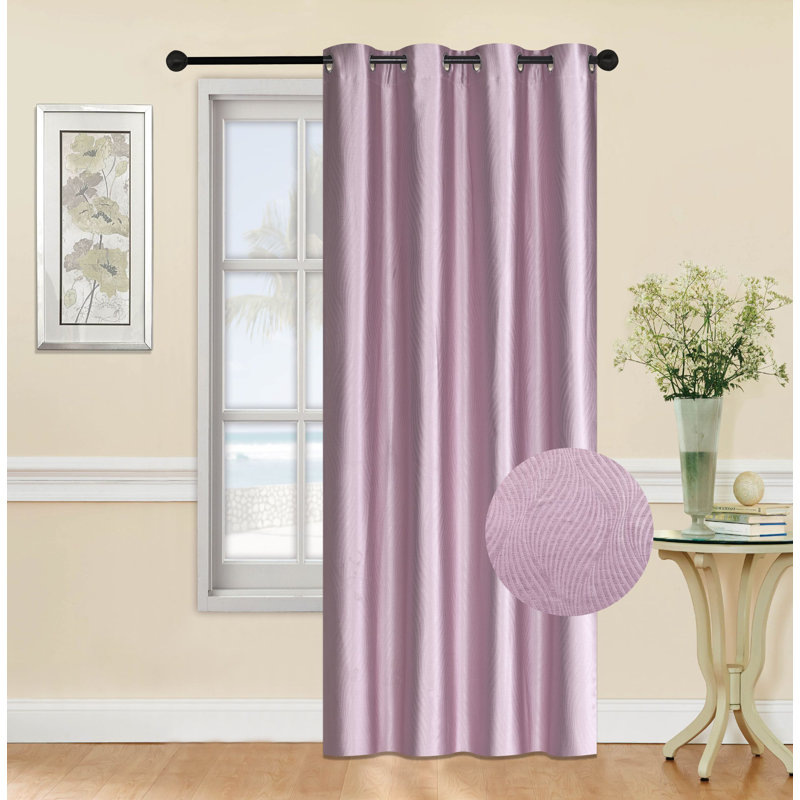 Rideau occultant en polyester Aaban, L 54 po x L 84 po, Rose