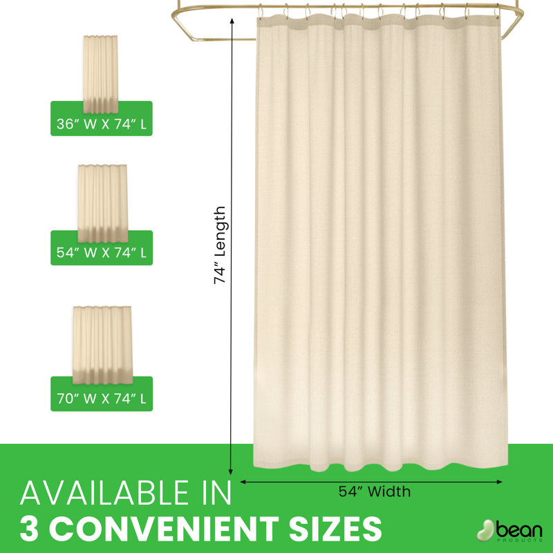 Rideau de douche en coton de qualité supérieure pour décor de salle de bain - Rideau non toxique pour douche de baignoire et de cabine