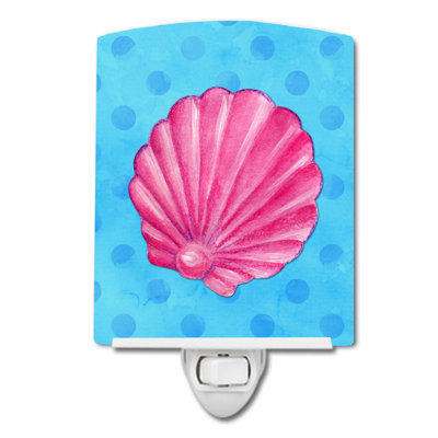Sea Shell Polka Dots Ceramic Night Light