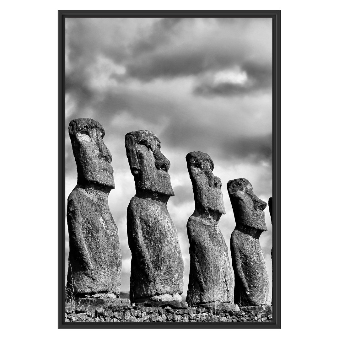 Moai-Statuen auf der Osterinsel Gerahmter Grafikdruck