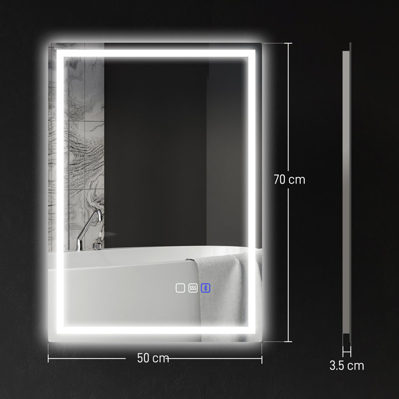 Rectangle Wall Mirror, 50 cm H x 70 cm W, Vertical